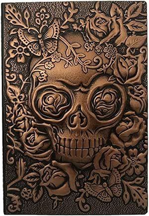 3D Embossed Antique Style Notebook - Skull