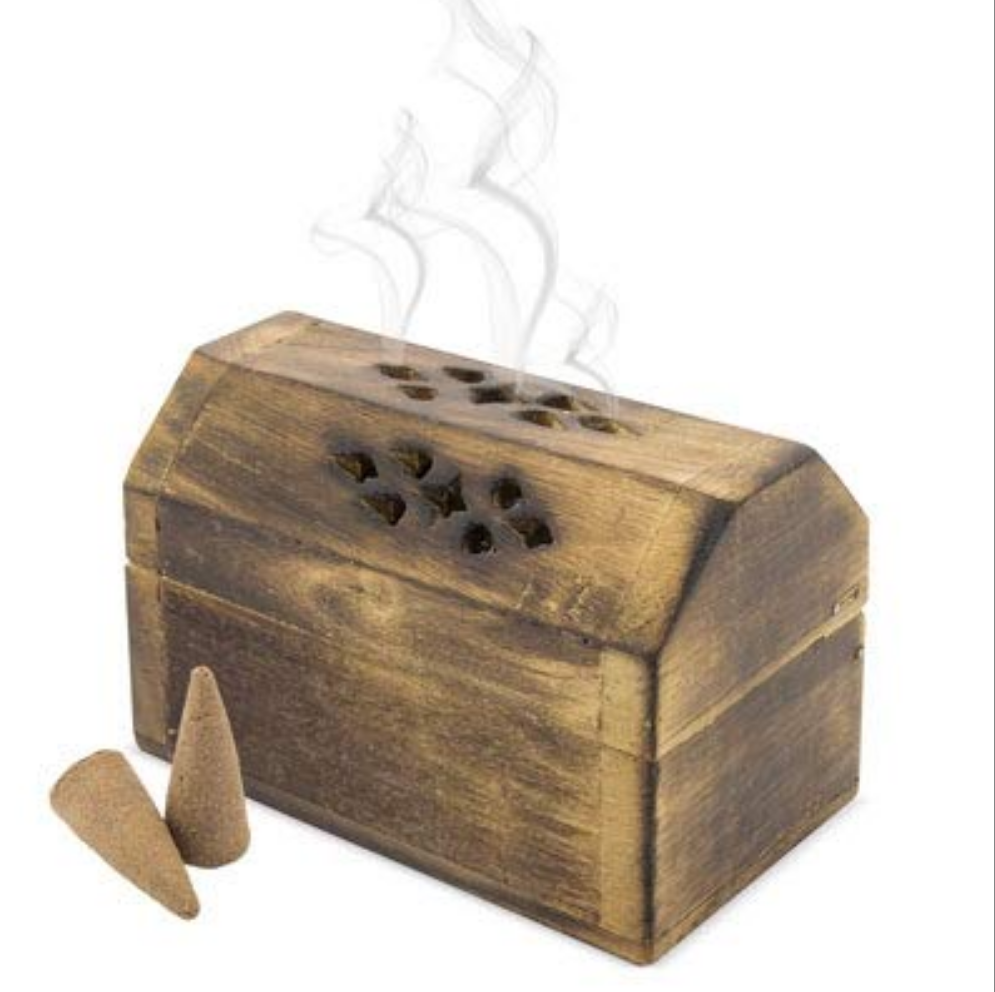 Mango Wood Incense Box with Incense Cones