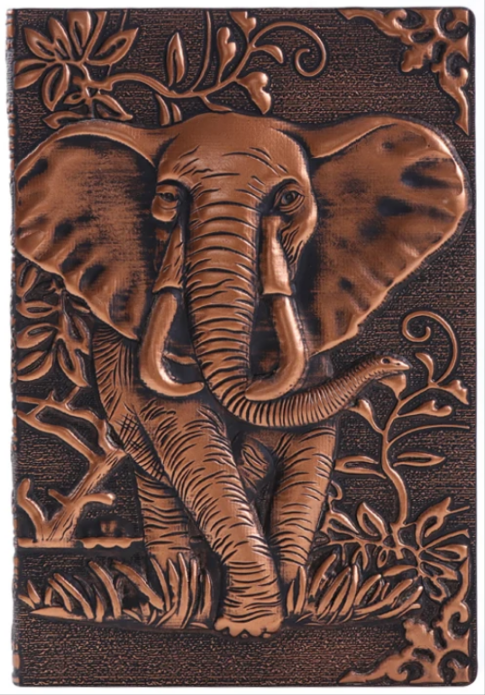 3D Embossed Antique Style Notebook - Elephant
