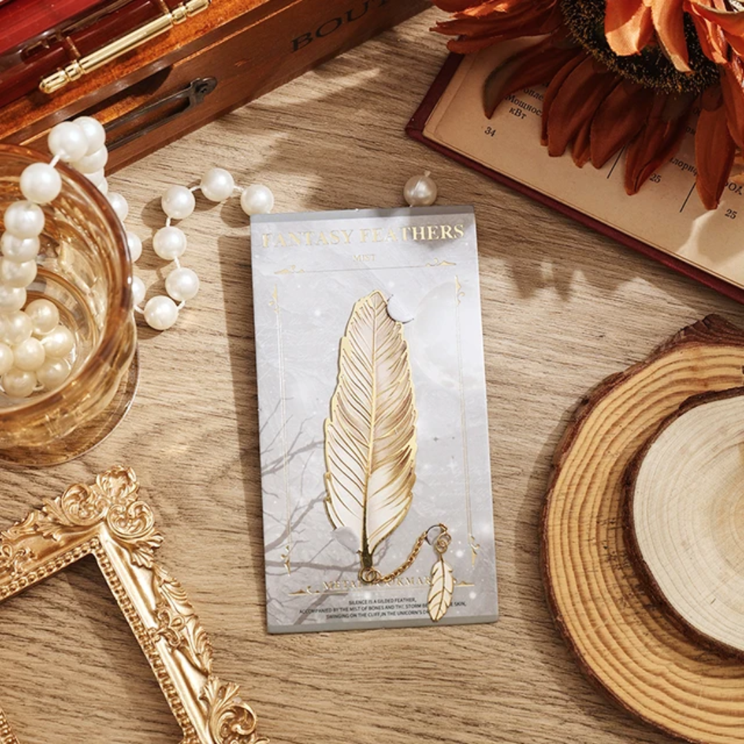 Feather Bookmarks - Beige