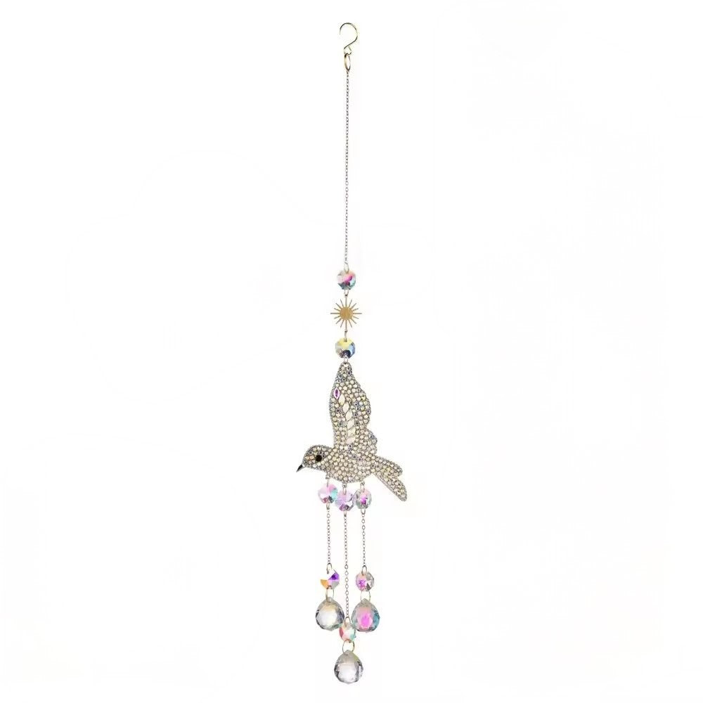 Diamanté Hummingbird Sun Catcher with Falling Crystals
