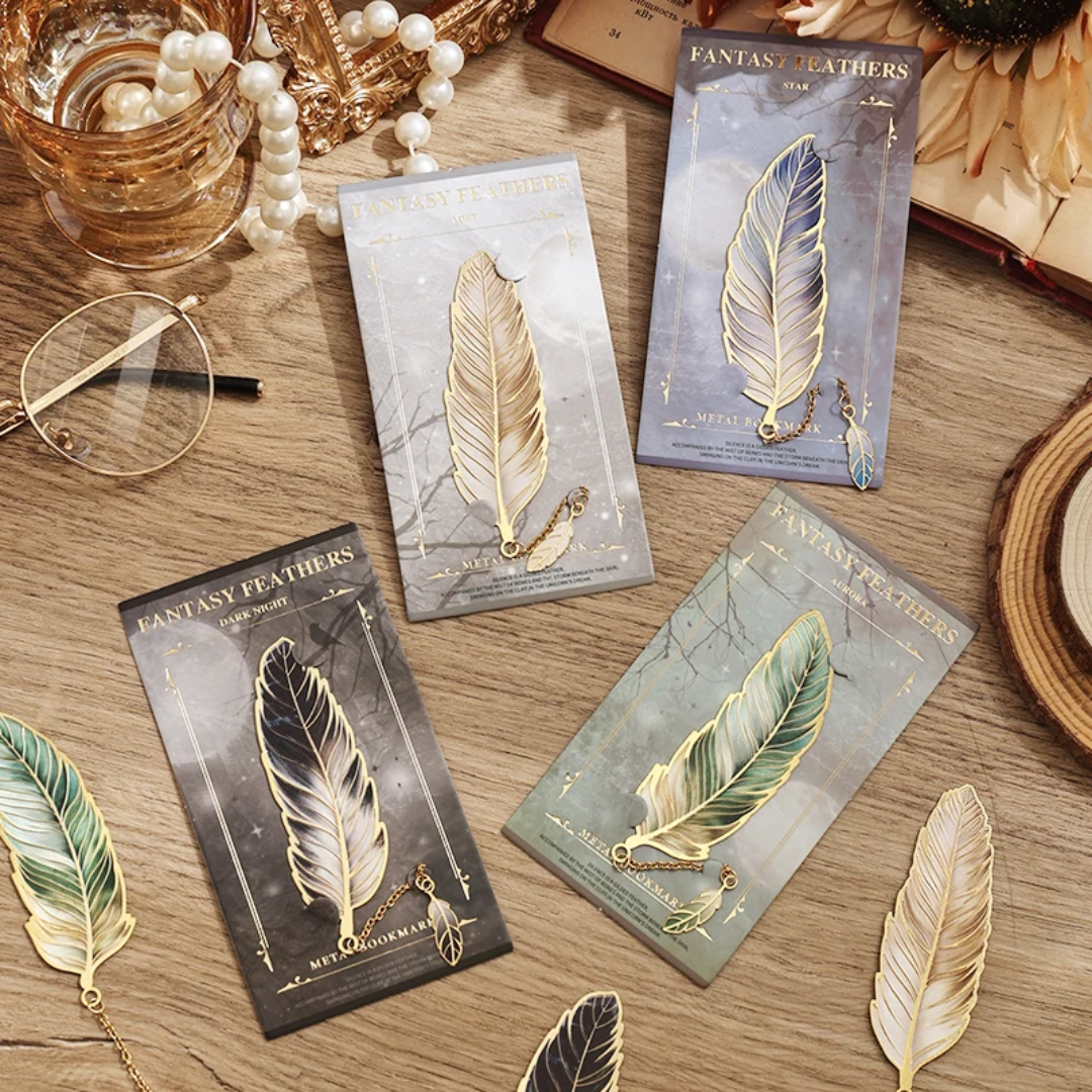 Feather Bookmarks - Beige