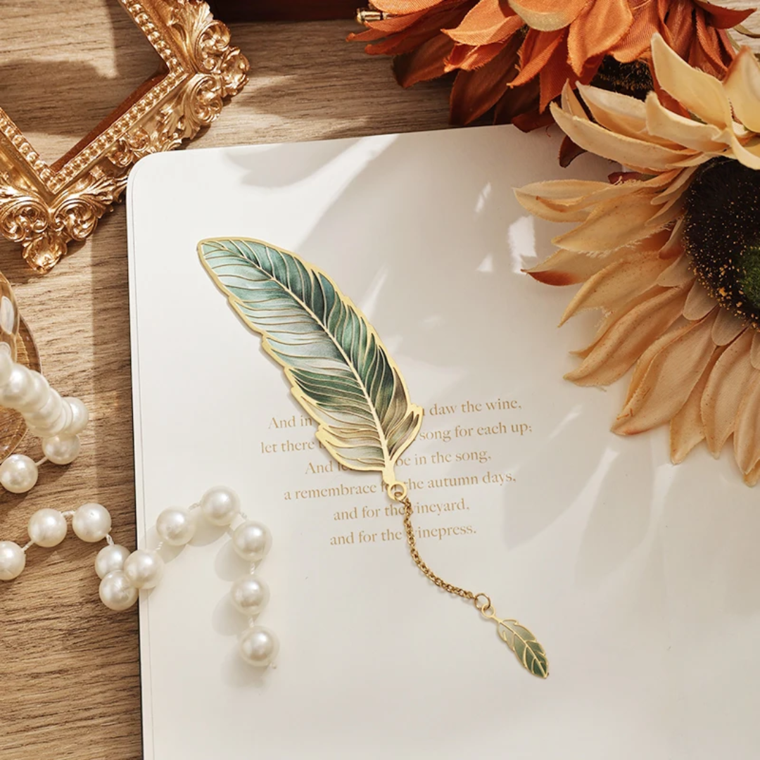 Feather Bookmarks - Green