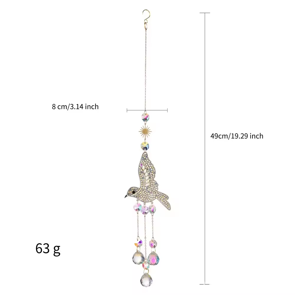 Diamanté Hummingbird Sun Catcher with Falling Crystals