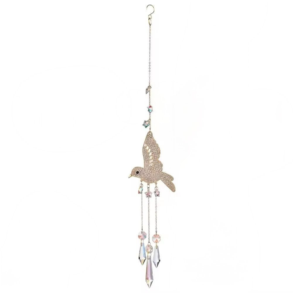 Diamanté Hummingbird Sun Catcher with Crystal Droplets