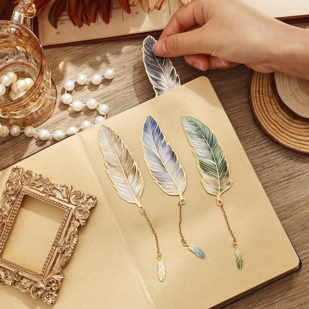 Feather Bookmarks - Green