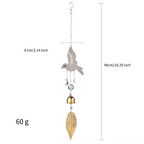 Diamanté Hummingbird Sun Catcher with Bell & Feather Charm