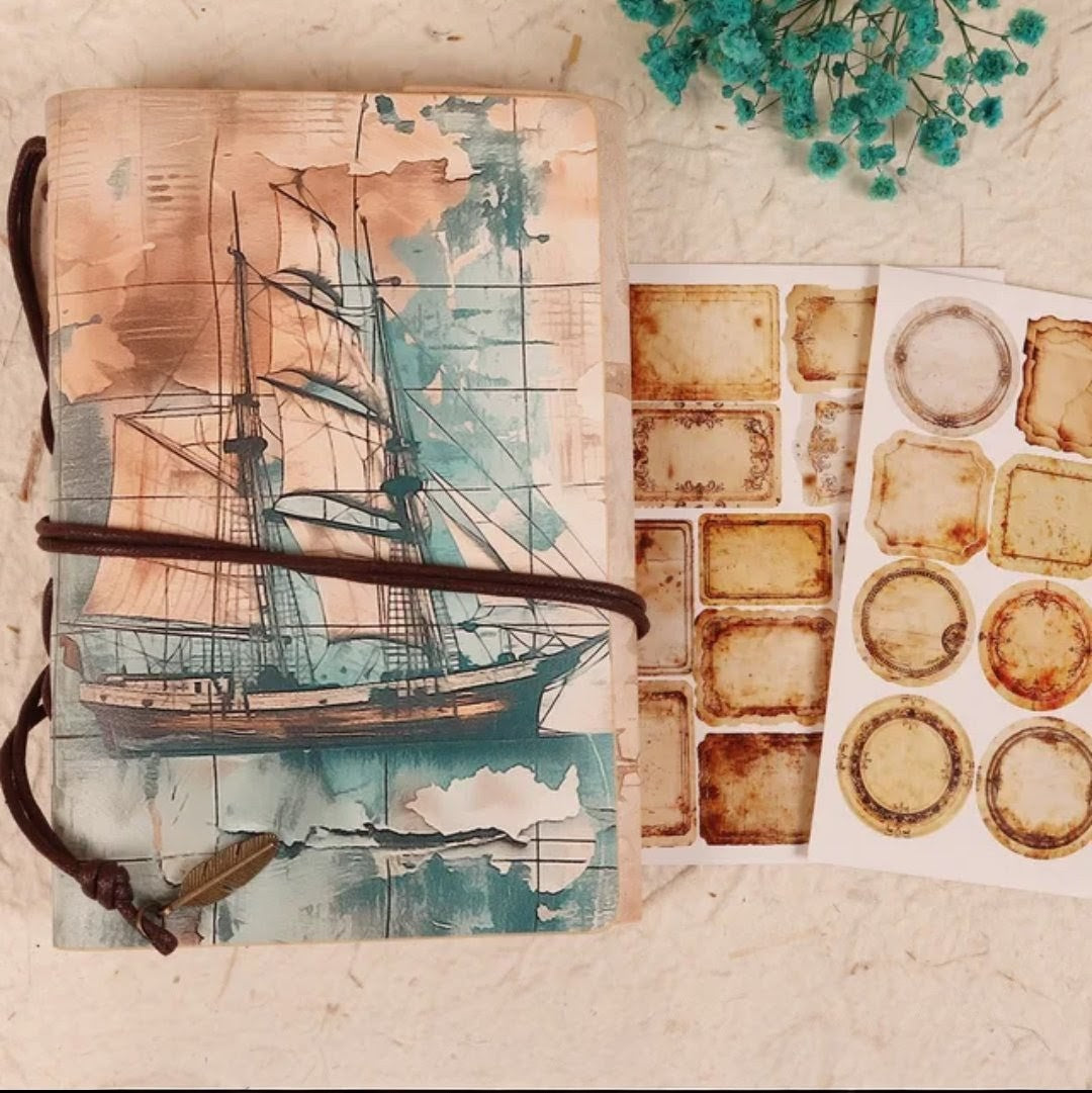 Vintage Style Journal Set - Sailing Ship