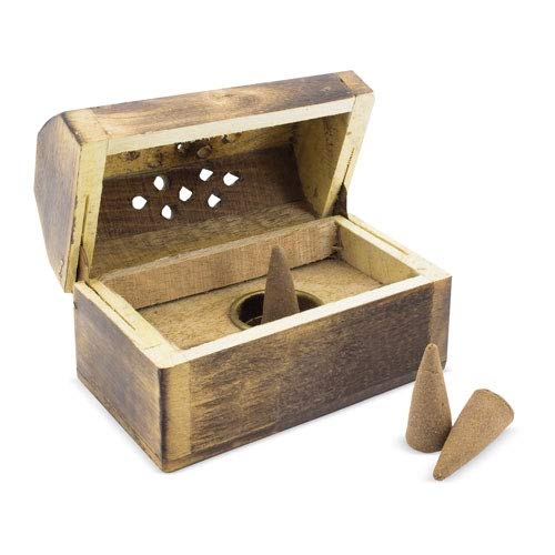 Mango Wood Incense Box with Incense Cones