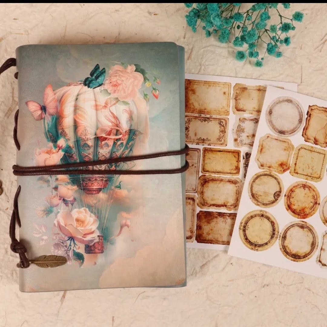 Vintage Style Journal Set - Hot Air Balloon