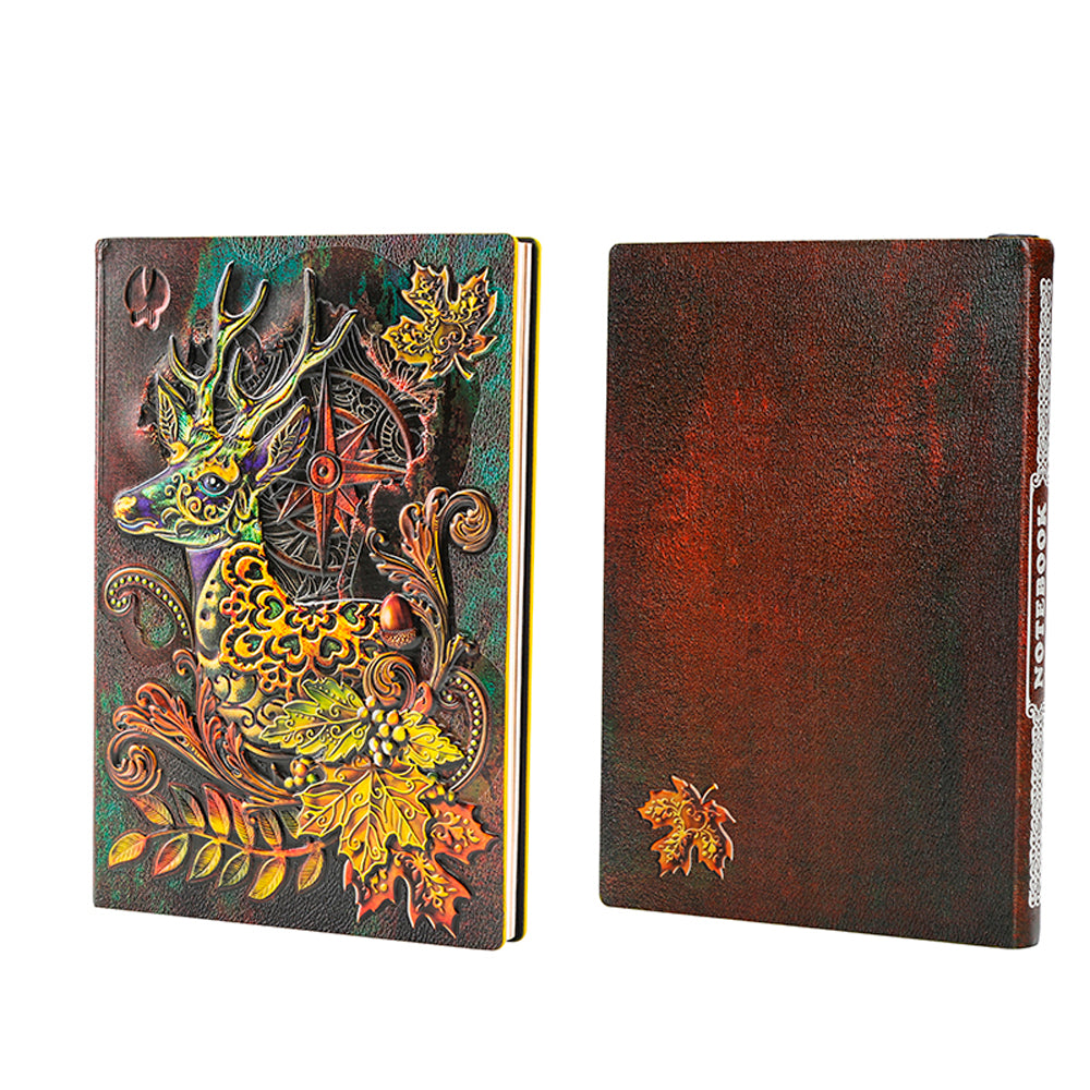 3D Embossed Antique Style Notebook - Elk