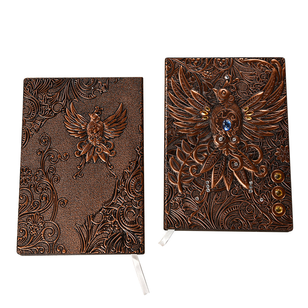 3D Embossed Antique Style Notebook - Phoenix