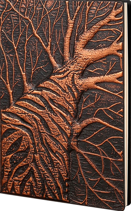 3D Embossed Antique Style Notebook - Branching Tree