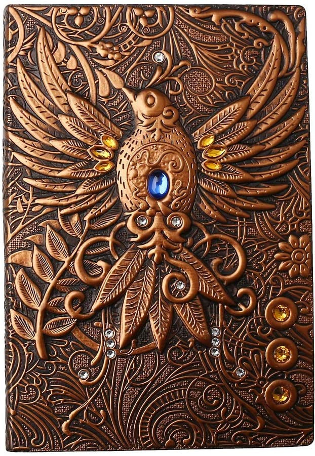 3D Embossed Antique Style Notebook - Phoenix