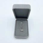 Sterling Silver Lotus Crystal Pendant Necklace