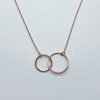 Rose Gold Double Circle Pendant Necklace