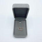 Rose Gold Double Circle Pendant Necklace