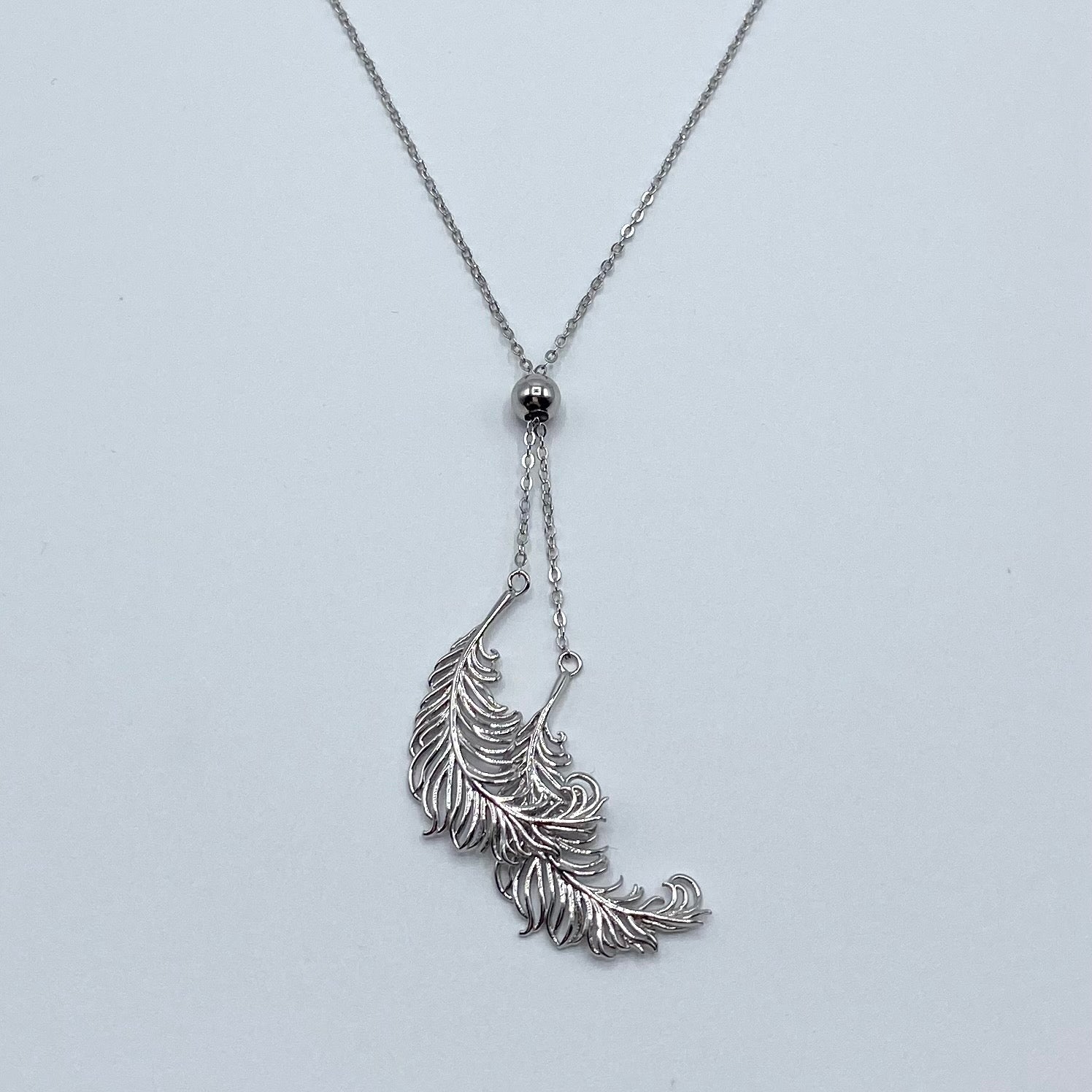 Sterling Silver Feather Pendant Necklace