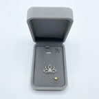 Sterling Silver Lotus Flower Dangling Pendant Necklace