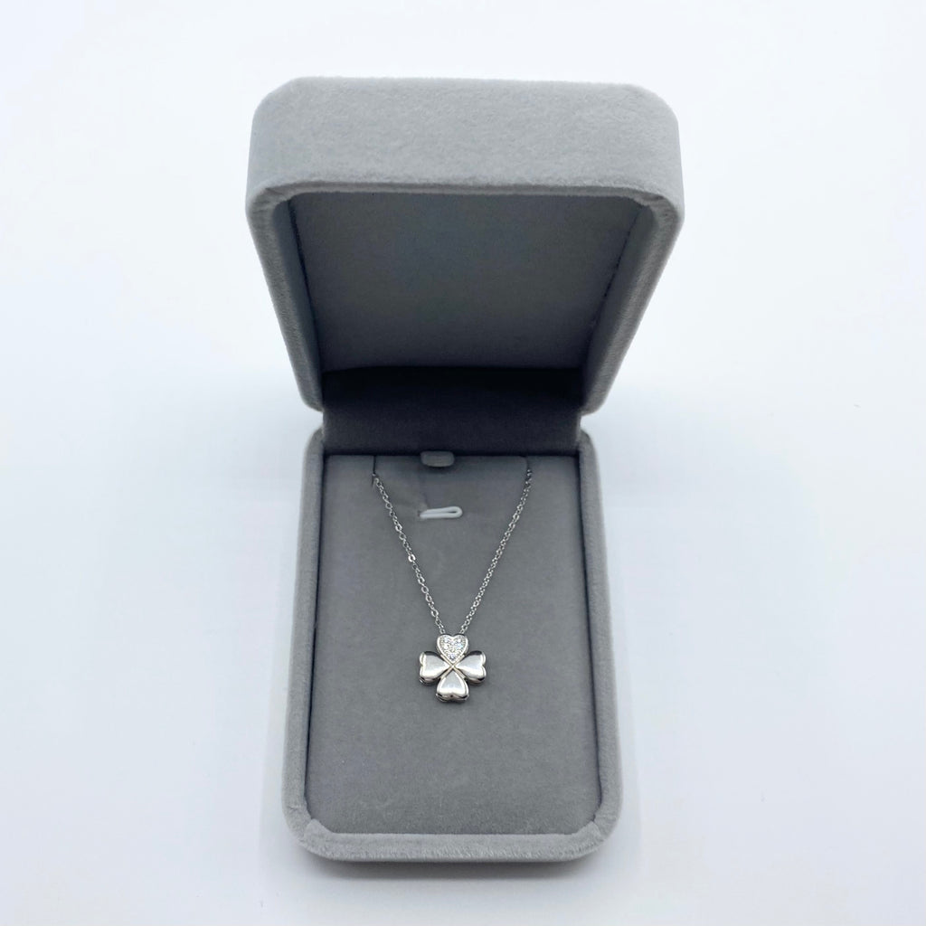 Sterling Silver Four Leaf Clover Pendant Necklace