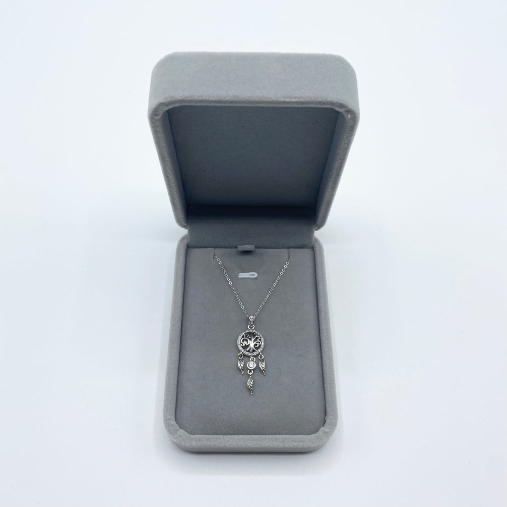 Sterling Silver Tree of Life Dream Catcher Necklace