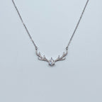 Sterling Silver Deer Antler Crystal Necklace