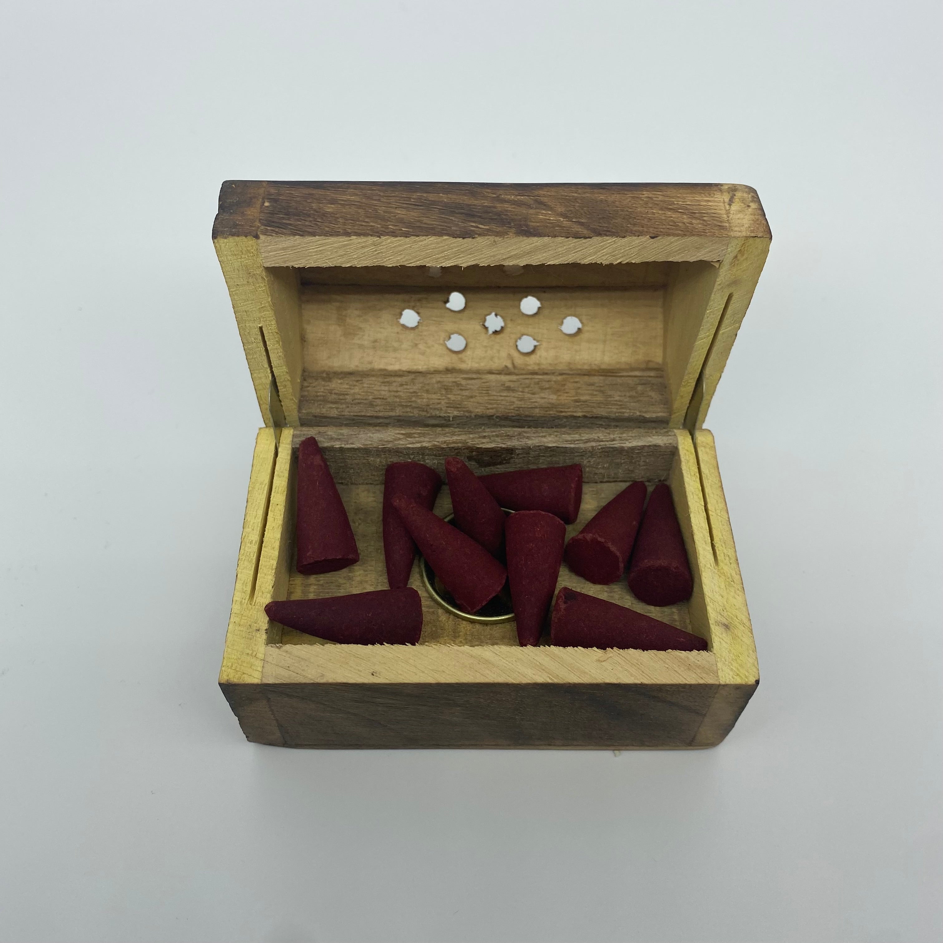 Mango Wood Incense Box with Incense Cones